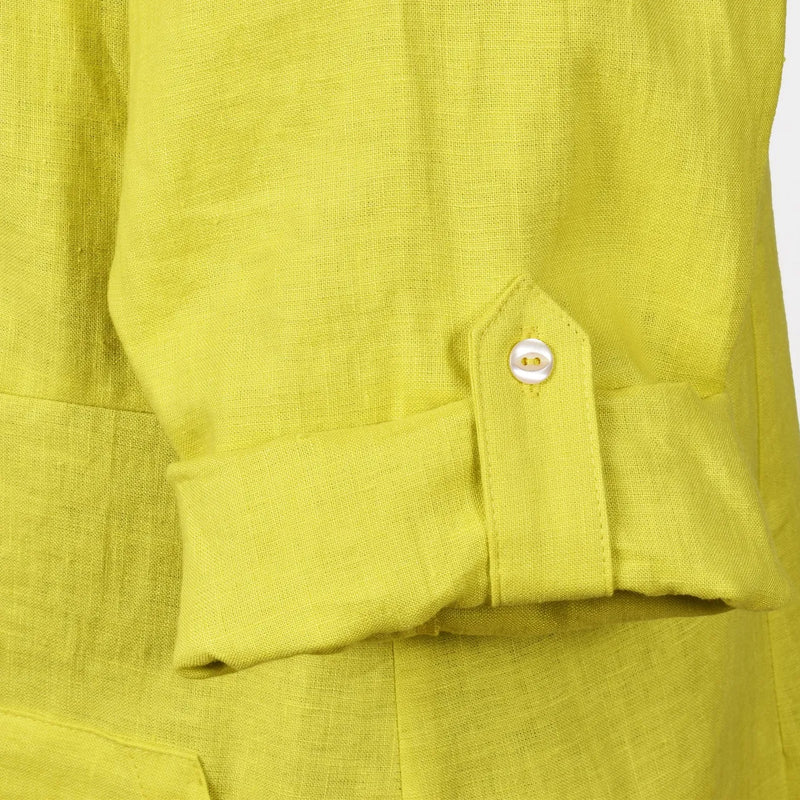 Linen Shirt Dress Citron