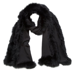 Jersey Scarf with Silver Fox Trim in 6 Colorways