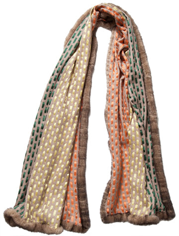 Woven Silk and Mink Scarf in 3 Fabulous Colors