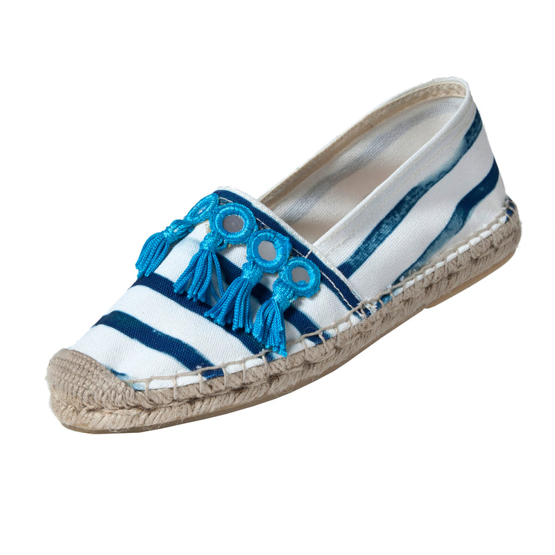 Biarritz Flat Espadrille Gauguin Stripe Navy