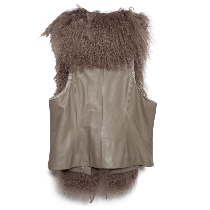 Mongolian Lamb Vest Taupe