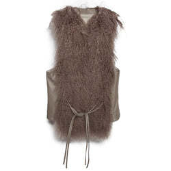 Mongolian Lamb Vest Taupe