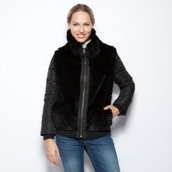 Funnel Neck Down Jacket Jet Black