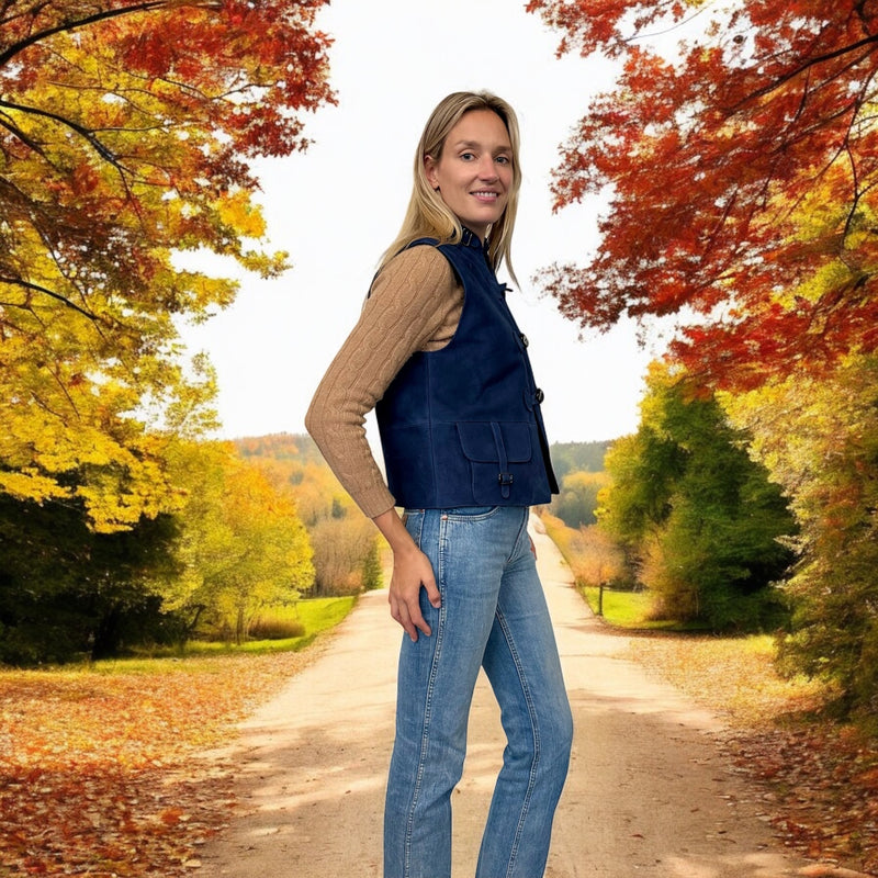 Slflulu Sl Button O-Neck Vest Noos, Dark Sapphire, S Slflulu Sl Button O-Neck Vest Noos, Dark Sapphire, S