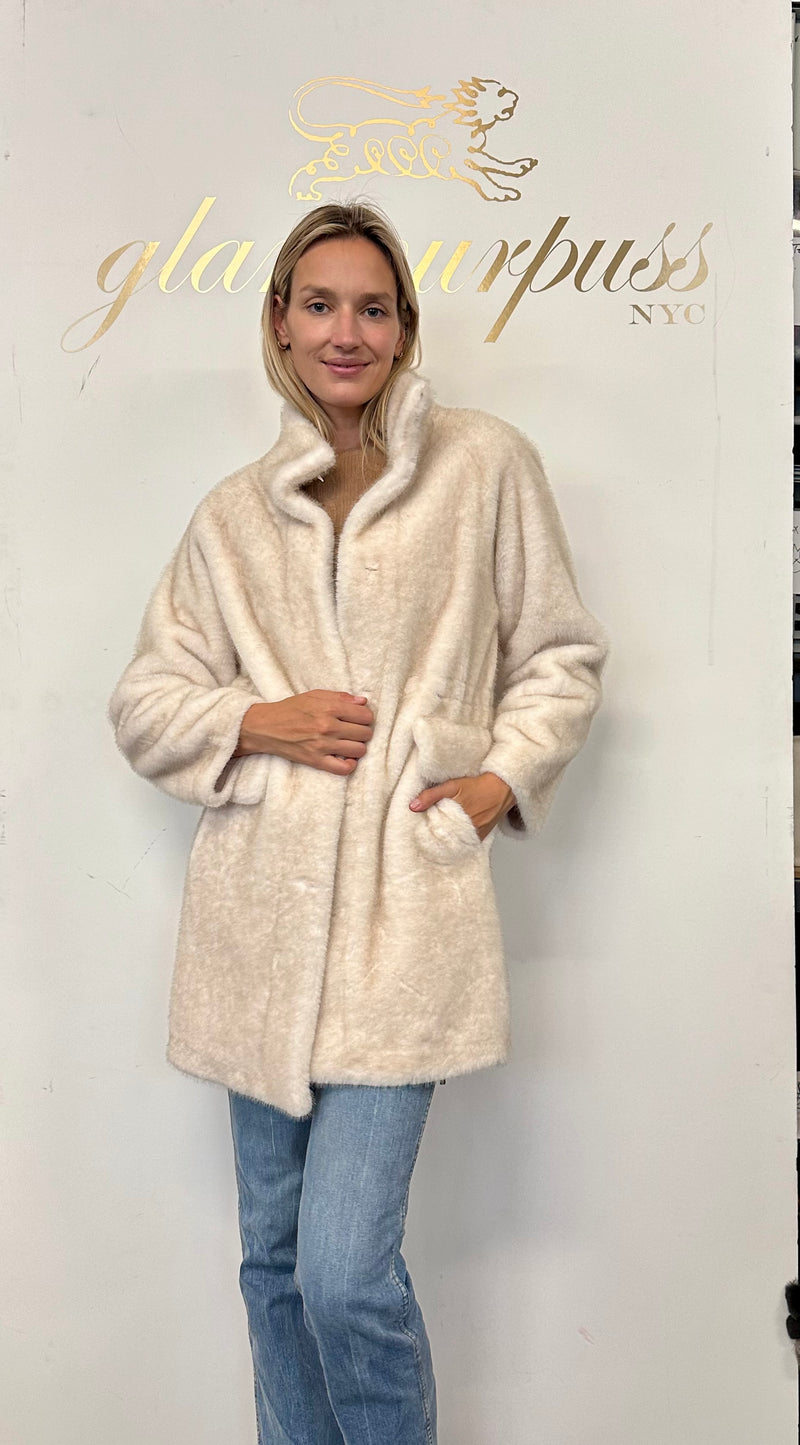 Ivory Faux Fur Coat