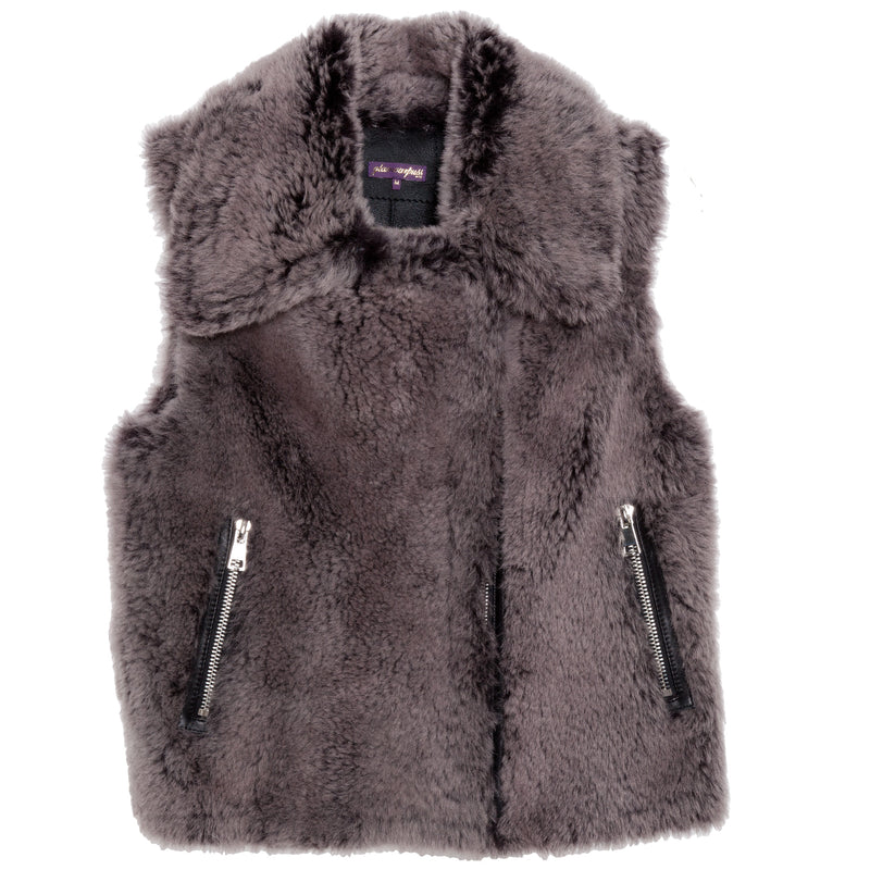 Shearling Vest with Zipper