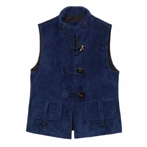 Toggle Suede Vest Navy