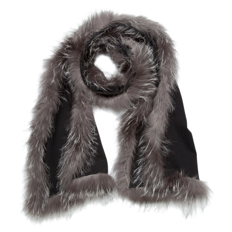 Jersey Scarf with Silver Fox Trim in 6 Colorways