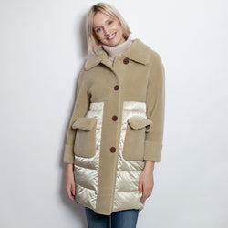 Faux Shearling and Down Car Coat