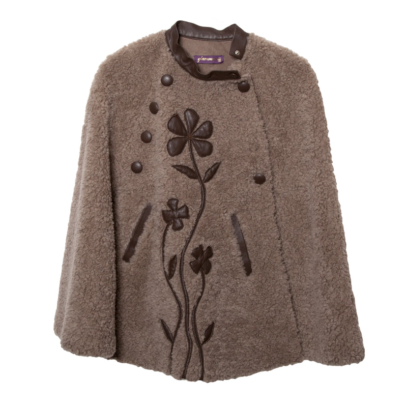 Ola Cape in Faux Shearling