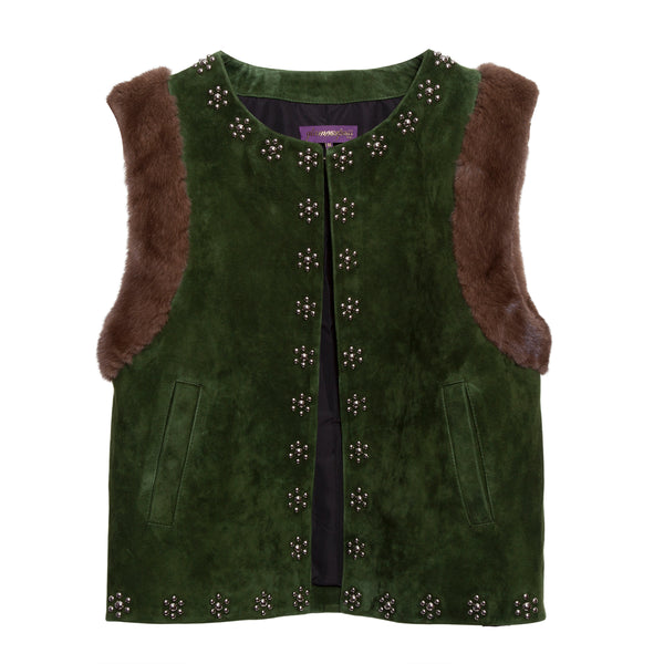Forest Green Embellished Vest