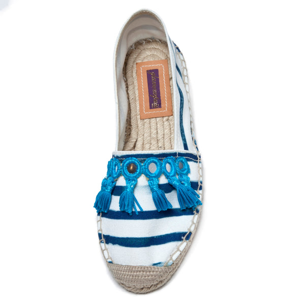 Biarritz Flat Espadrille Gauguin Stripe Navy