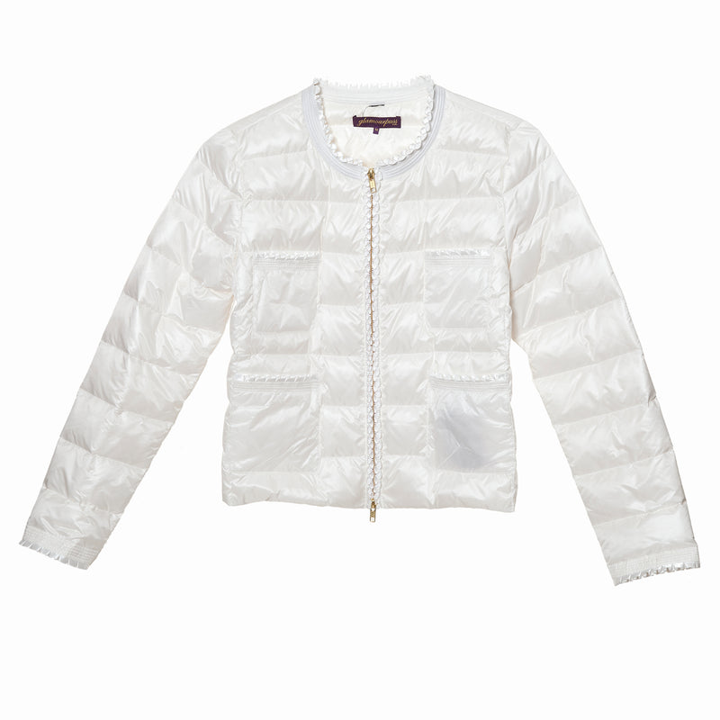 Frilly Down Jacket White