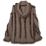 Cable Knit Poncho Black