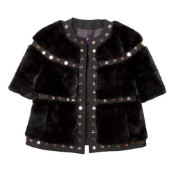 Love Stud Faux Mink Jacket