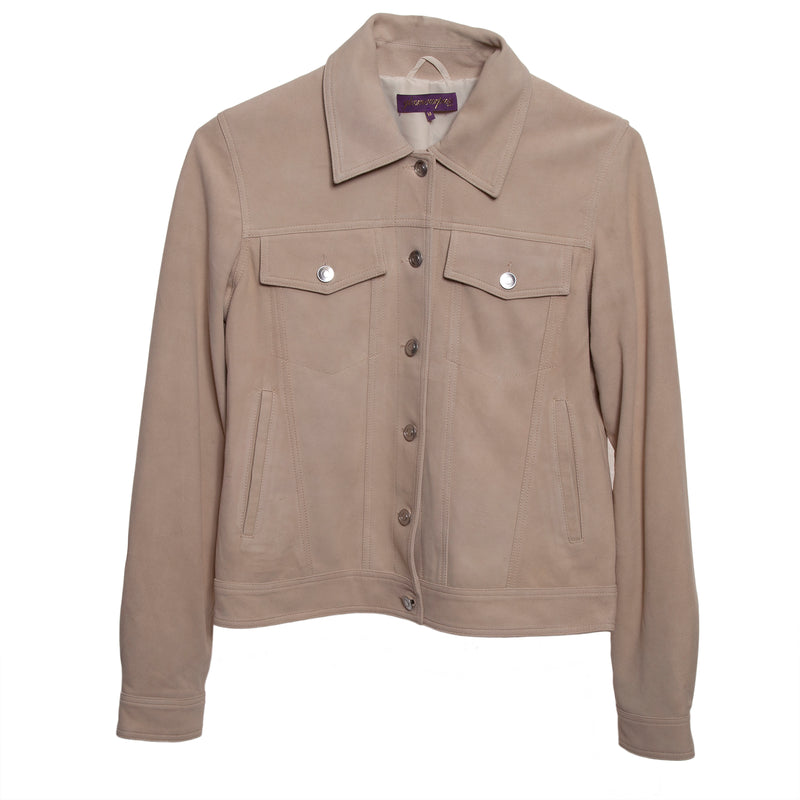 Suede Shirt Jacket Beige