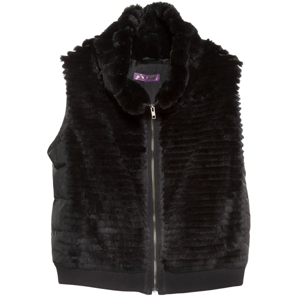 Funnel Neck Down Vest Jet Black