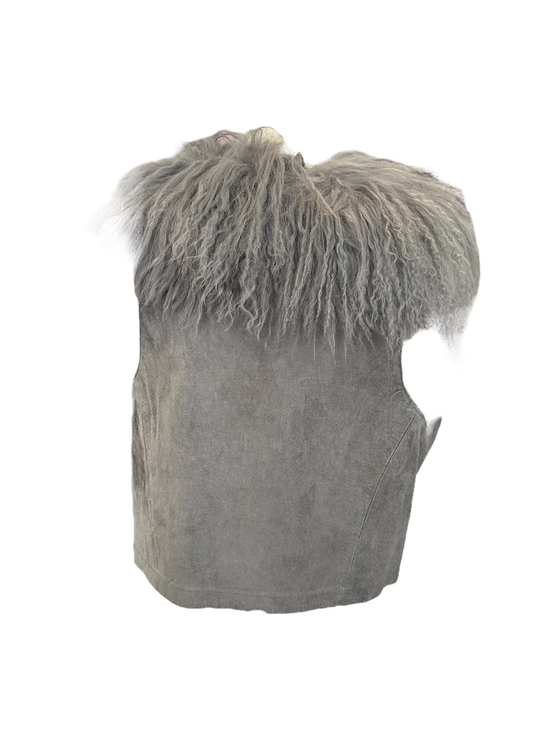 Mongolian Lamb Vest Gray