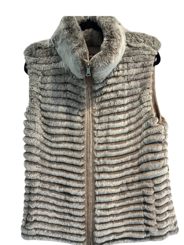 Signature Corduroy Vest Taupe Snow Top