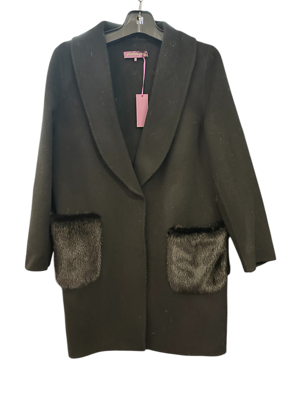 Shawl Collar Double Face Wool Coat Mink Pockets