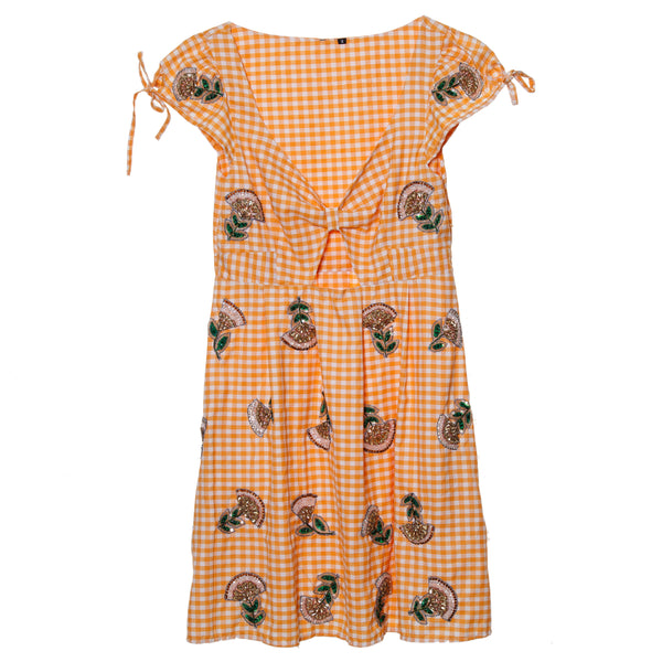 Tangerine Gingham Dress