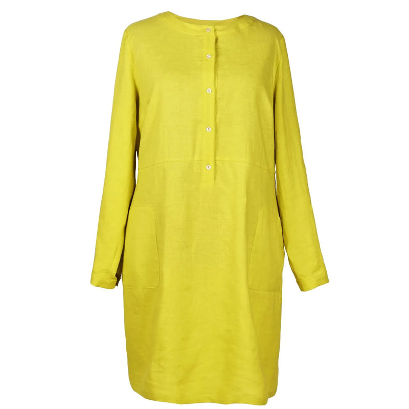 Linen Shirt Dress Citron glamourpussnyc Linen Shirt Dress Citron glamourpussnyc