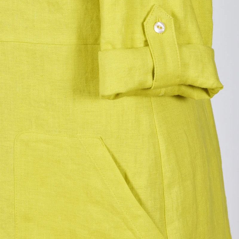 Linen Shirt Dress Citron