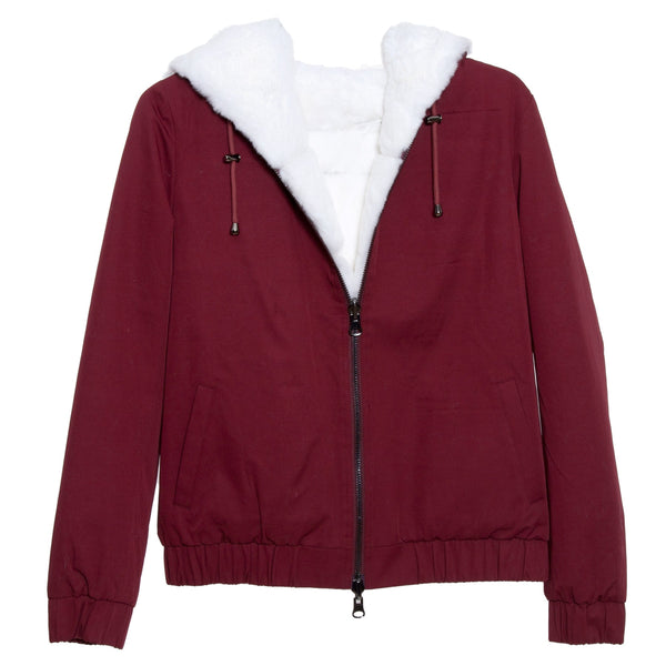 Reversible Rex Bomber Burgundy/White