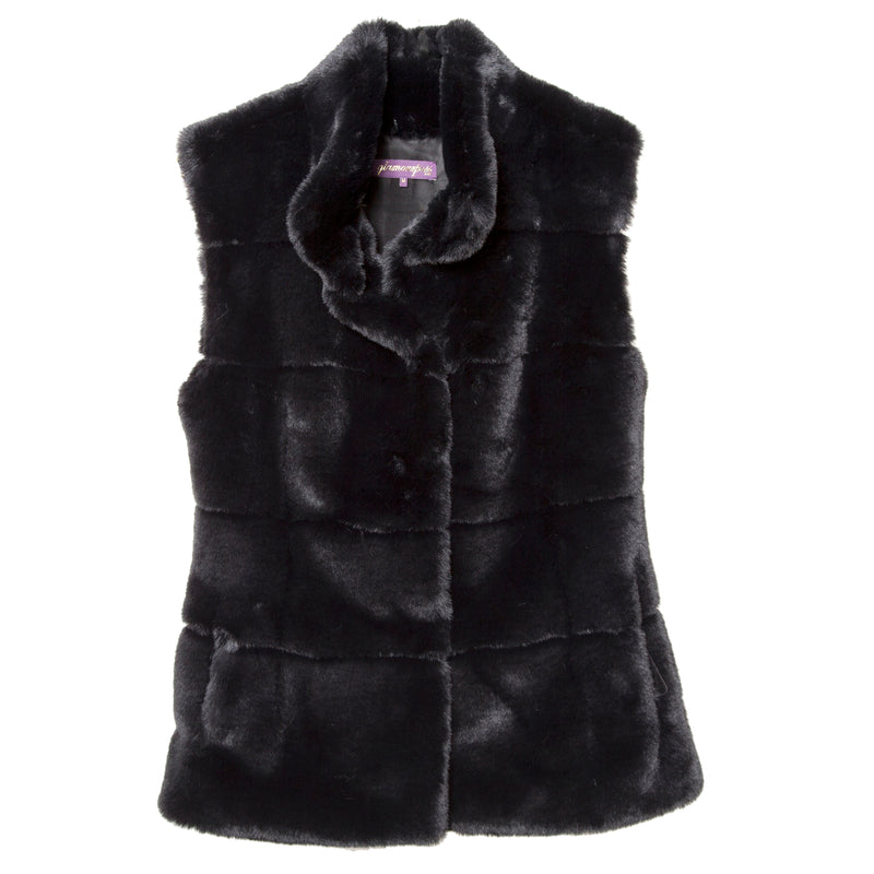 Signature Faux Fur Vest With Top Stitch  (Available 5 Colors)