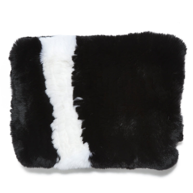 Black and White Stripe Fur Funnel