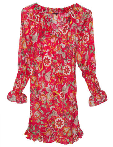 Coral Smock Tube Top Short Dress main image 1