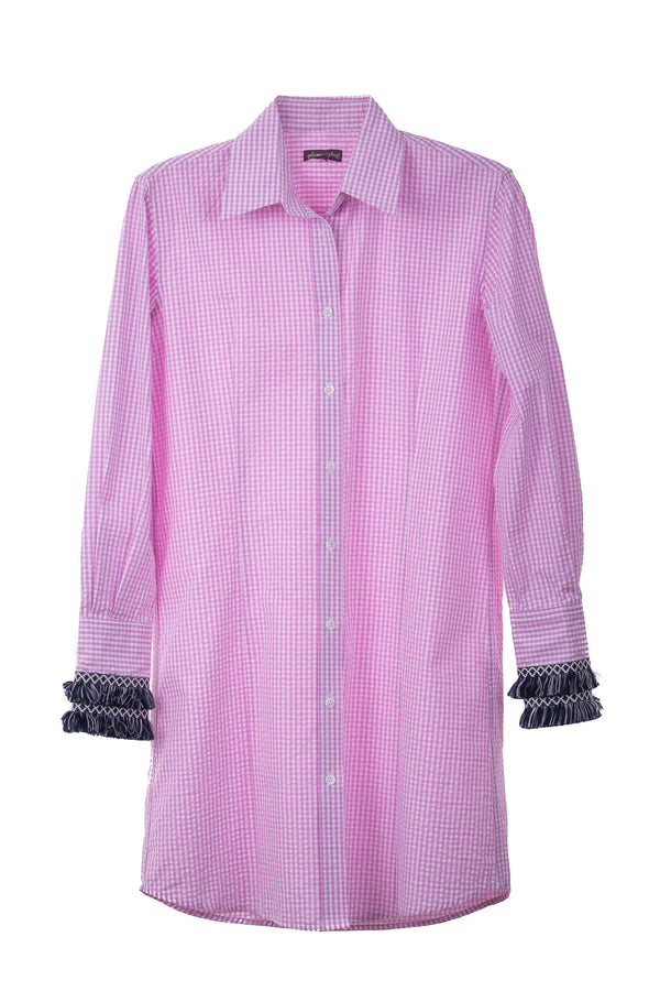 Beachcomber Shirt Dress Gingham Pink