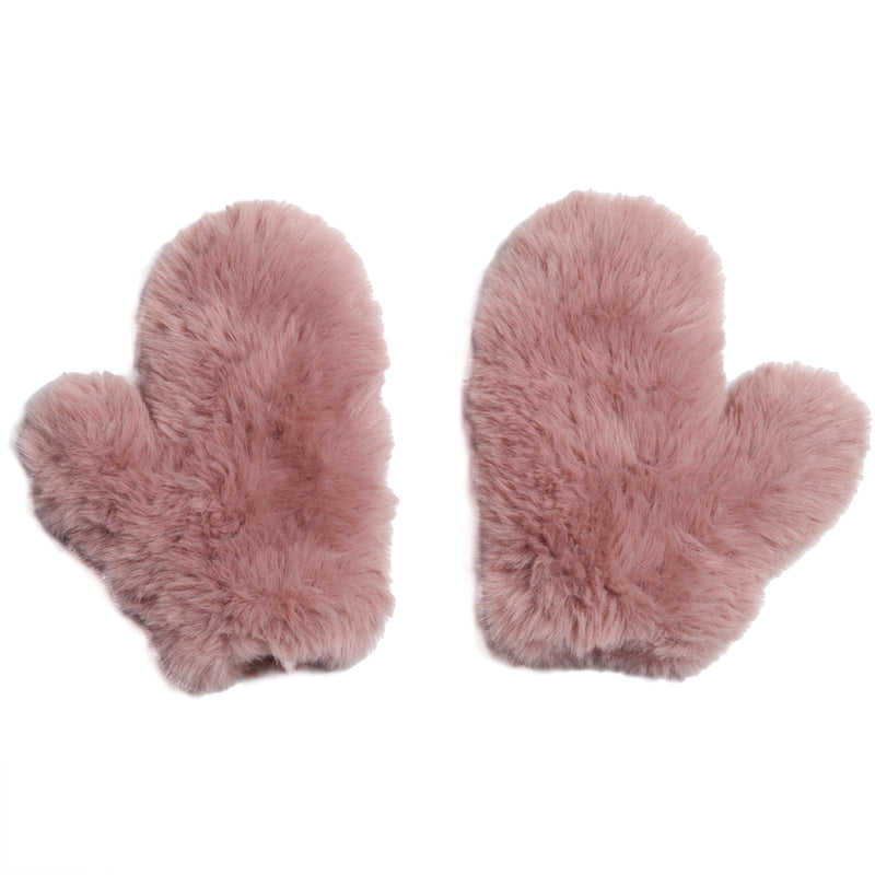 Signature Knitted Faux Fur Mitten – glamourpussnyc