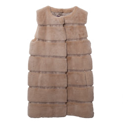 Velvet Dot Elgonated Vest(Beige)