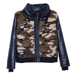 Definitive Down Jacket in Camo Faux Fur