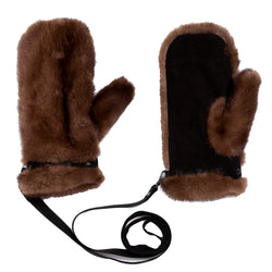 max mara handschuhe ombrato Mink Mitten ONE SIZE / Chocolate Brown