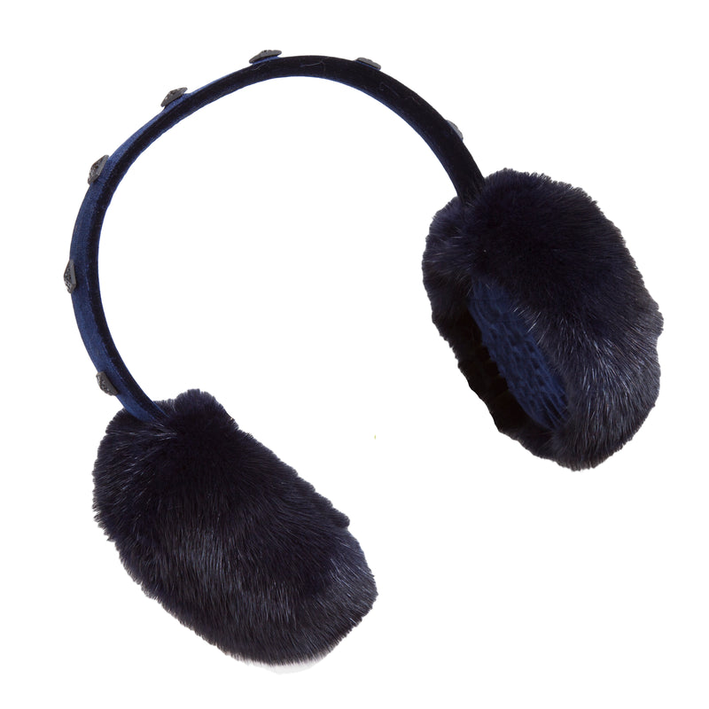 Mink Earmuff with Crystal Studded Headband  3 Colorways