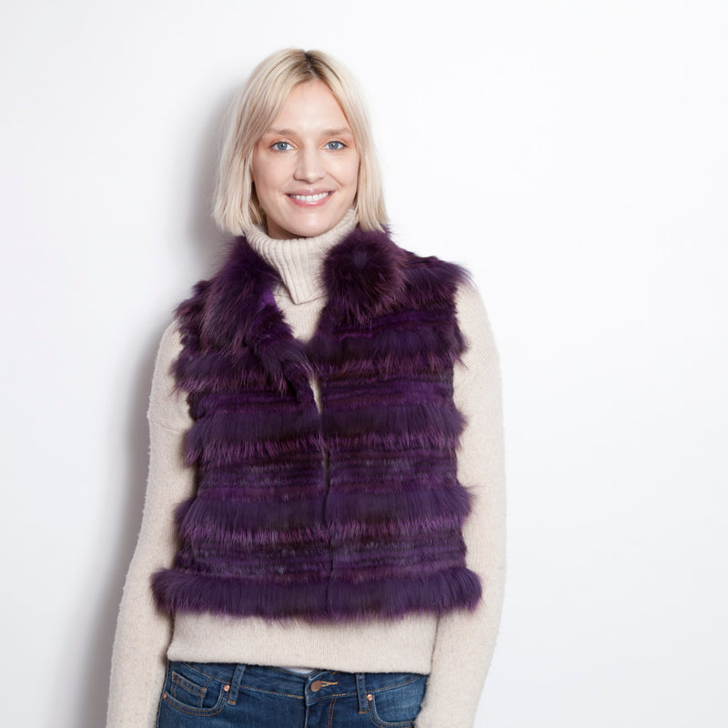 Eggplant Fox Layers Vest