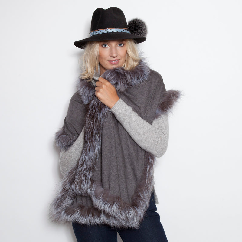 Jersey Scarf with Silver Fox Trim 6 Colorways