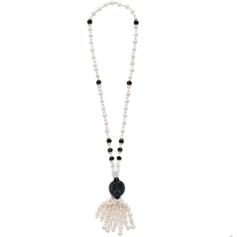 Byzantine Genuine Pearl Tassel Necklace