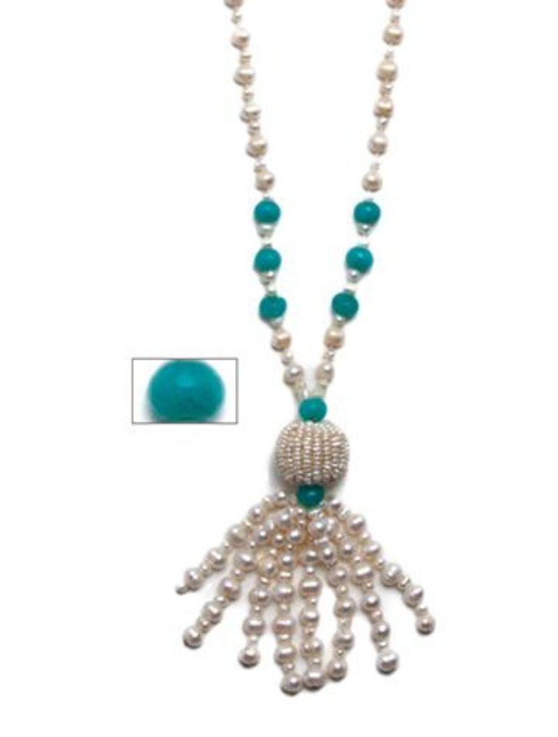 Byzantine Genuine Pearl Tassel Necklace