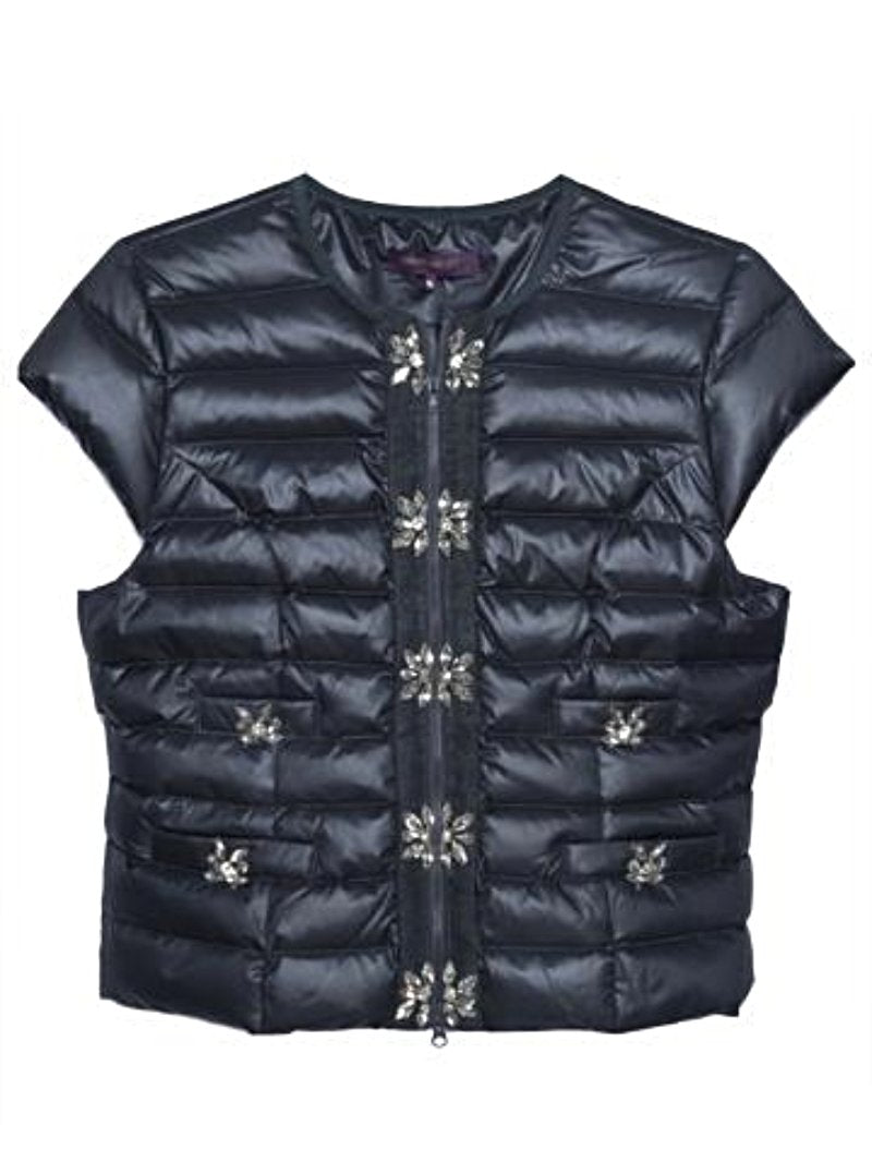 Signature Embellished Cap Sleeve Vest Black or Pewter Signature Embellished Cap Sleeve Vest Black or Pewter
