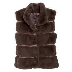 Signature Vest Faux Fur With Suede Insert