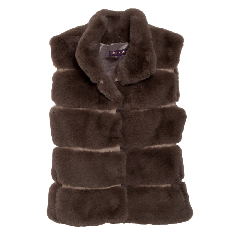 Signature Vest Faux Fur With Suede Insert