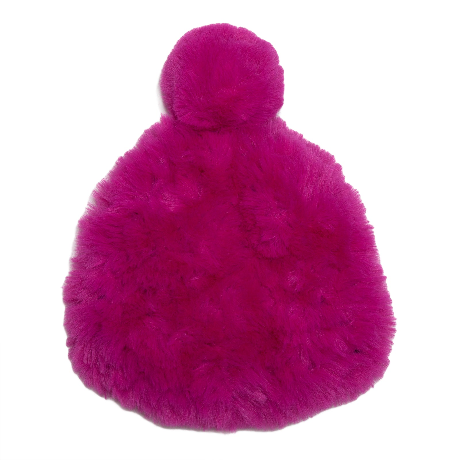 Elegant Pink and Black Felt Women\'s Hat w/fake fur Pom poms Pom Hat Women, Double Pom Pom Hat, Faux Fur Pom Hat, Fleece  main image 3