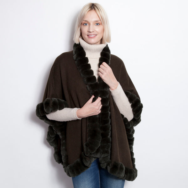 Signature Oversize Snap Sleeve Poncho Hunter